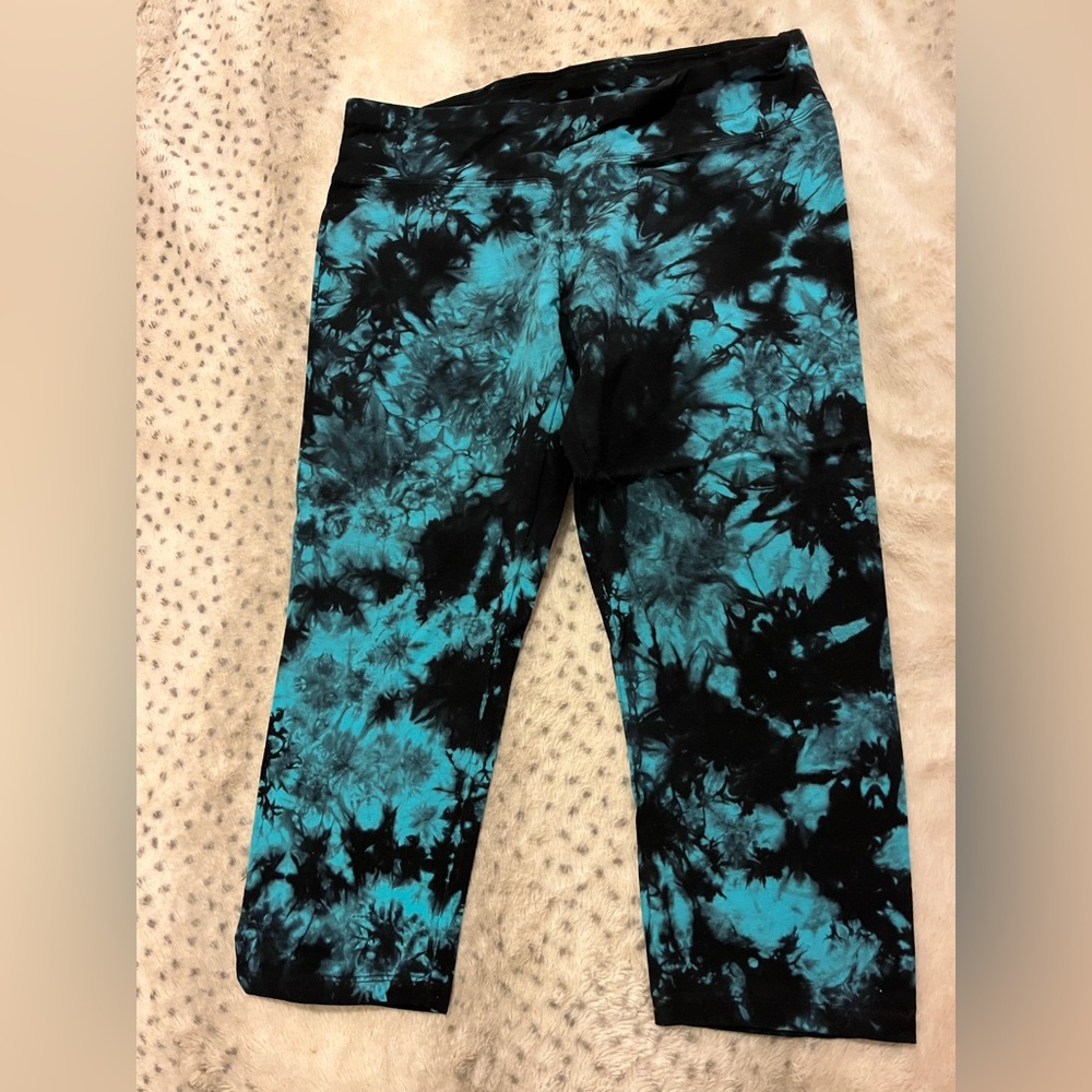Calvin Klein Blue and Black Tie-Dye Leggings
